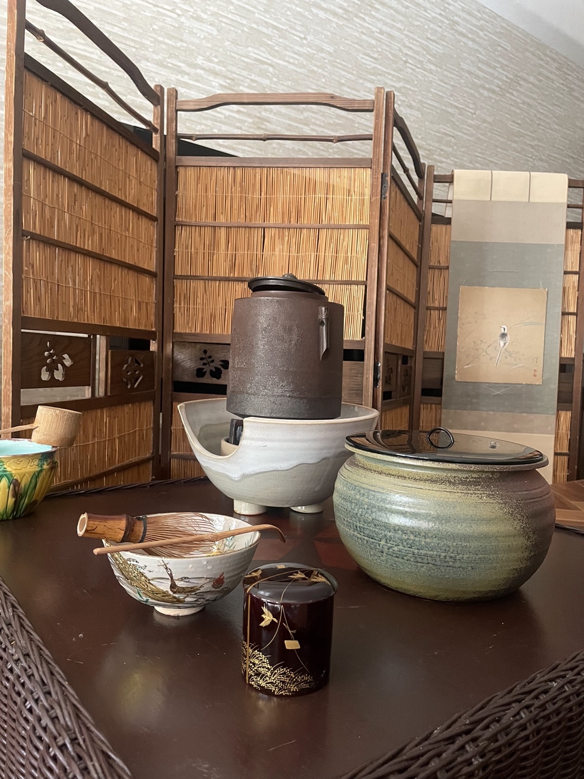 自宅での立礼稽古