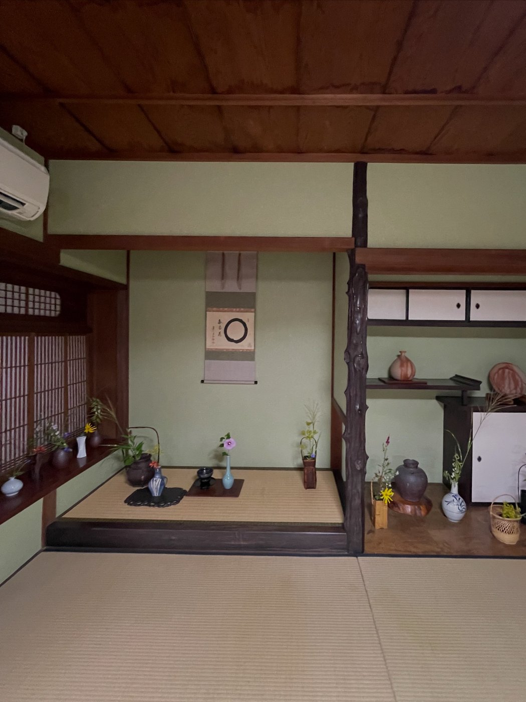 天然忌に、花寄せと供茶・且座の稽古
